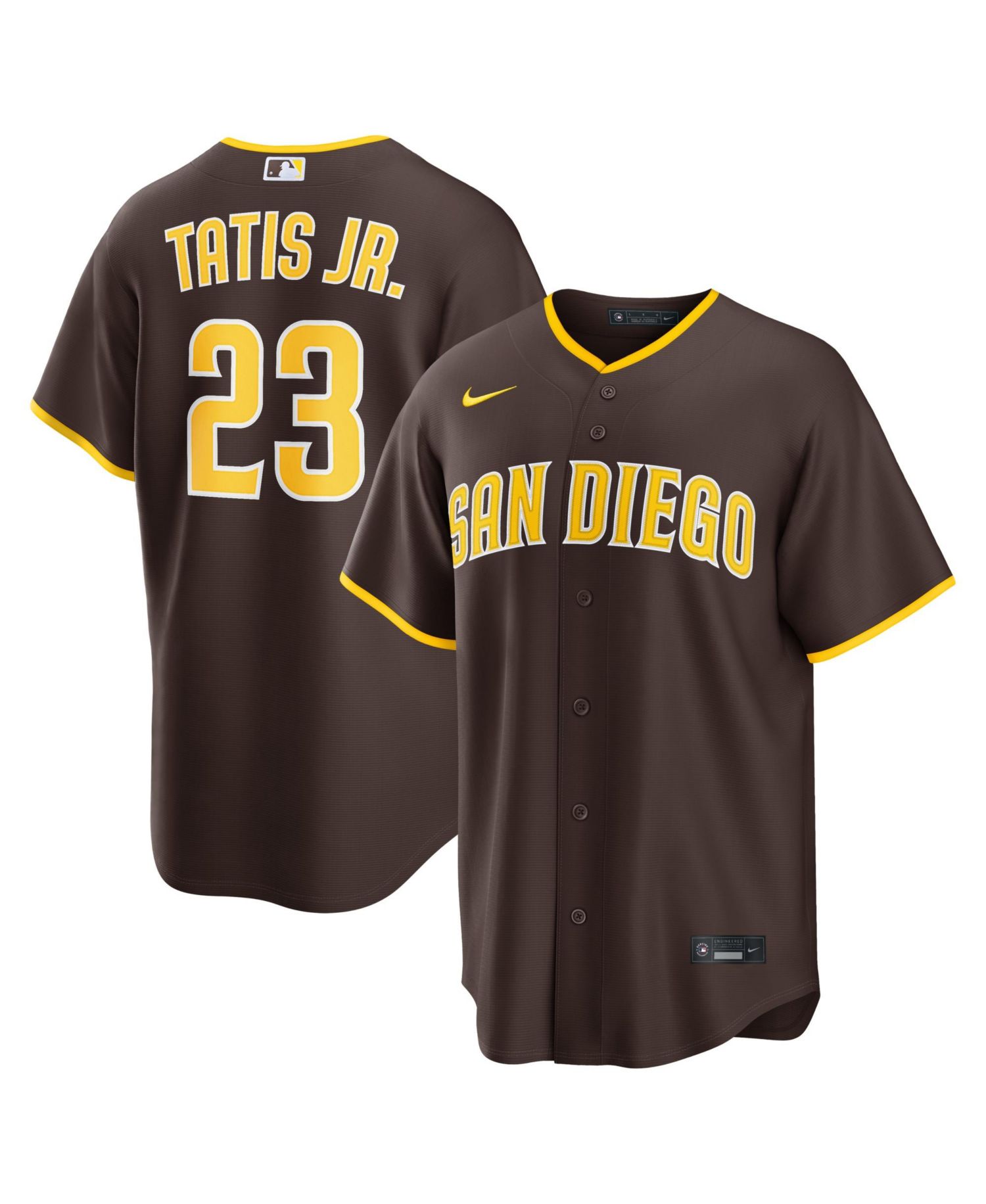 Men's Fernando Tatis Jr. Brown San Diego Padres Road Replica Jersey