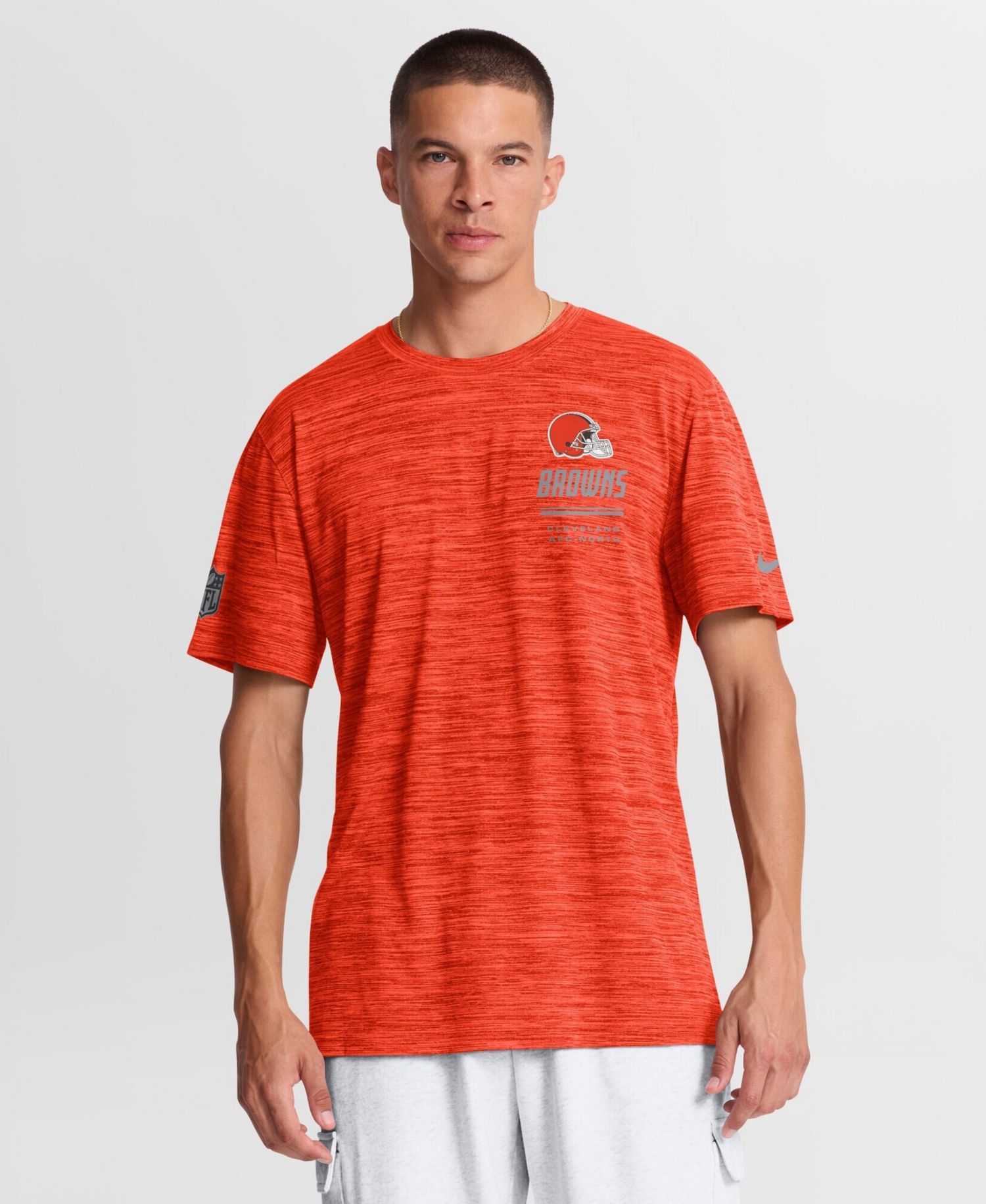 Men's Orange Cleveland Browns Sideline Double Covered Dri-FIT Velocity T-Shirt