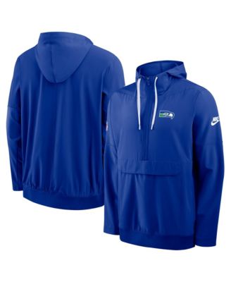 Men's Royal Seattle Seahawks Alt Anorak Half-Zip Hooded Jacket