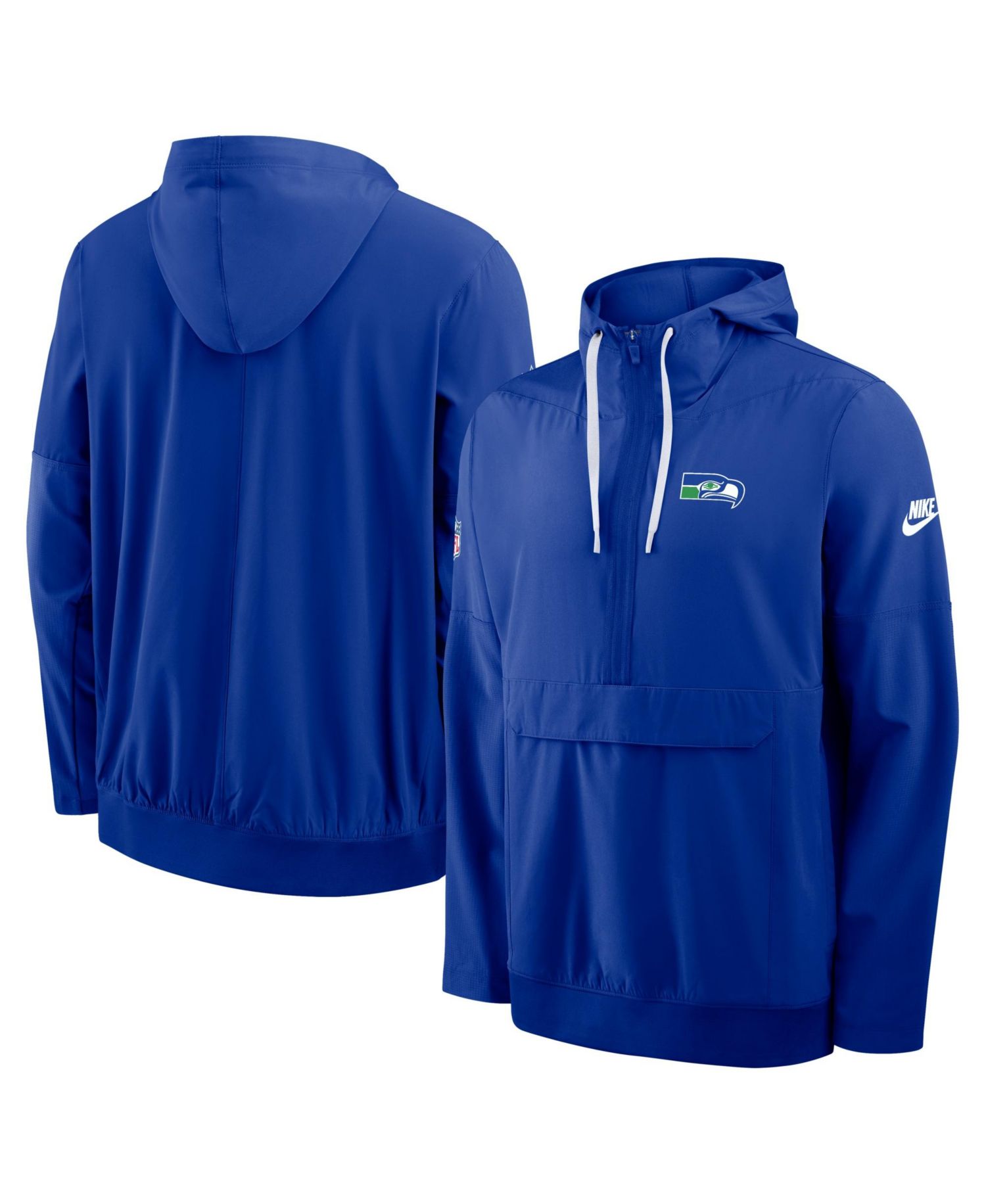 Men's Royal Seattle Seahawks Alt Anorak Half-Zip Hooded Jacket