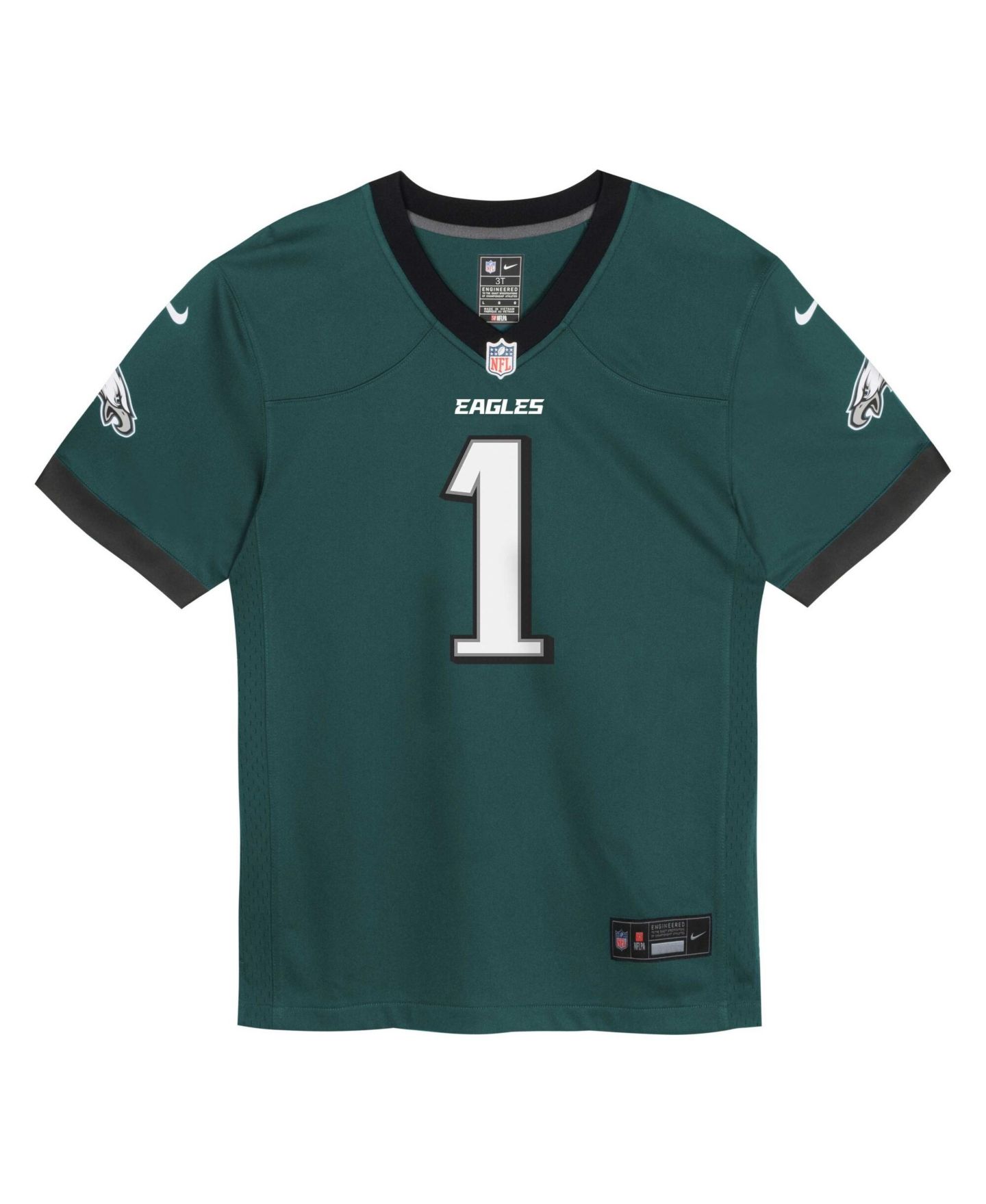 Детское джерси Nike Jalen Hurts Philadelphia Eagles Team Game, Midnight Green — фото 2
