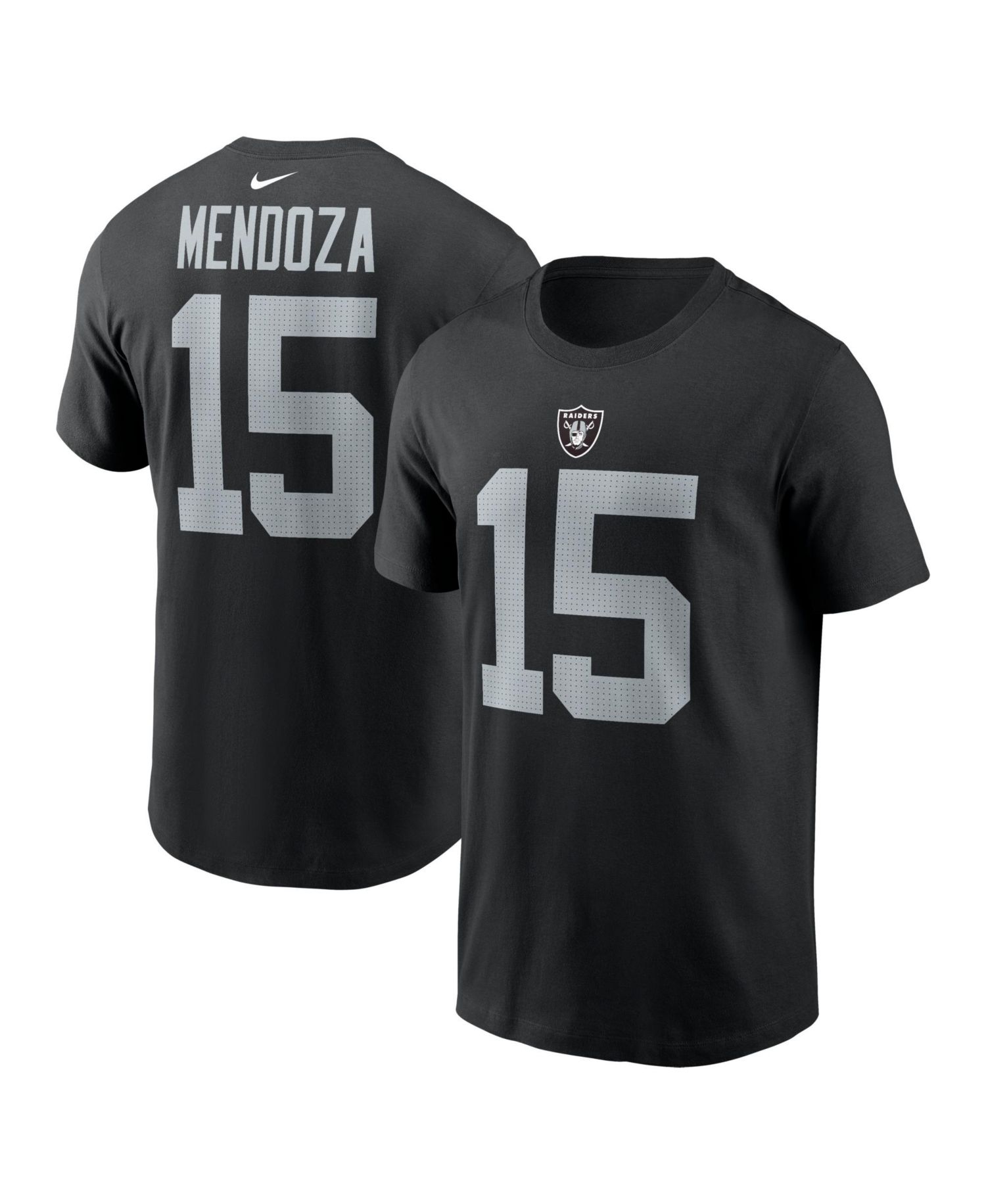 Men's Fernando Mendoza Black Las Vegas Raiders Name & Number T-Shirt