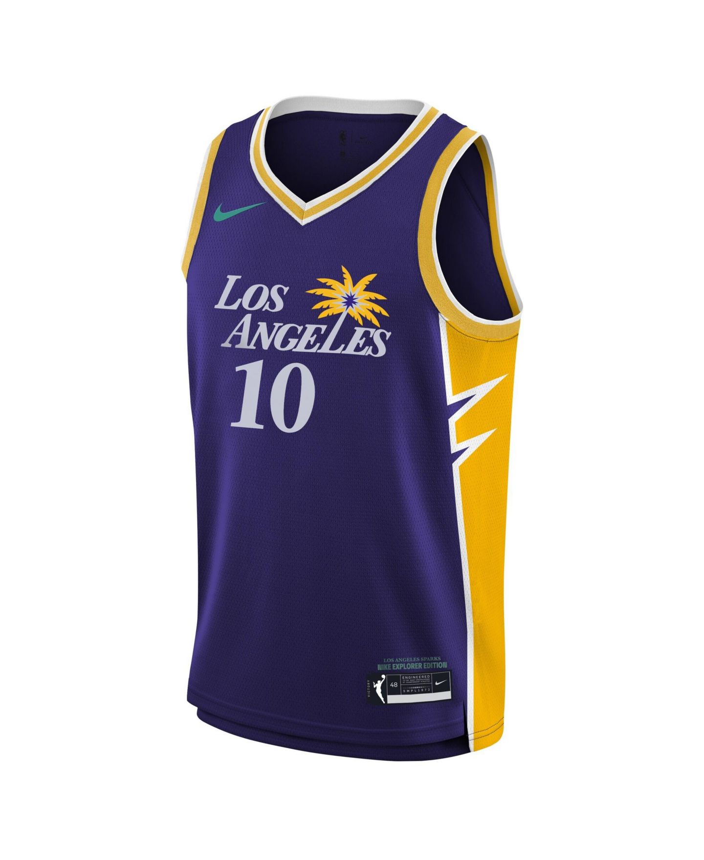 Детский топ Nike Kelsey Plum Purple Los Angeles Sparks Explorer Edition Jersey — фото 3