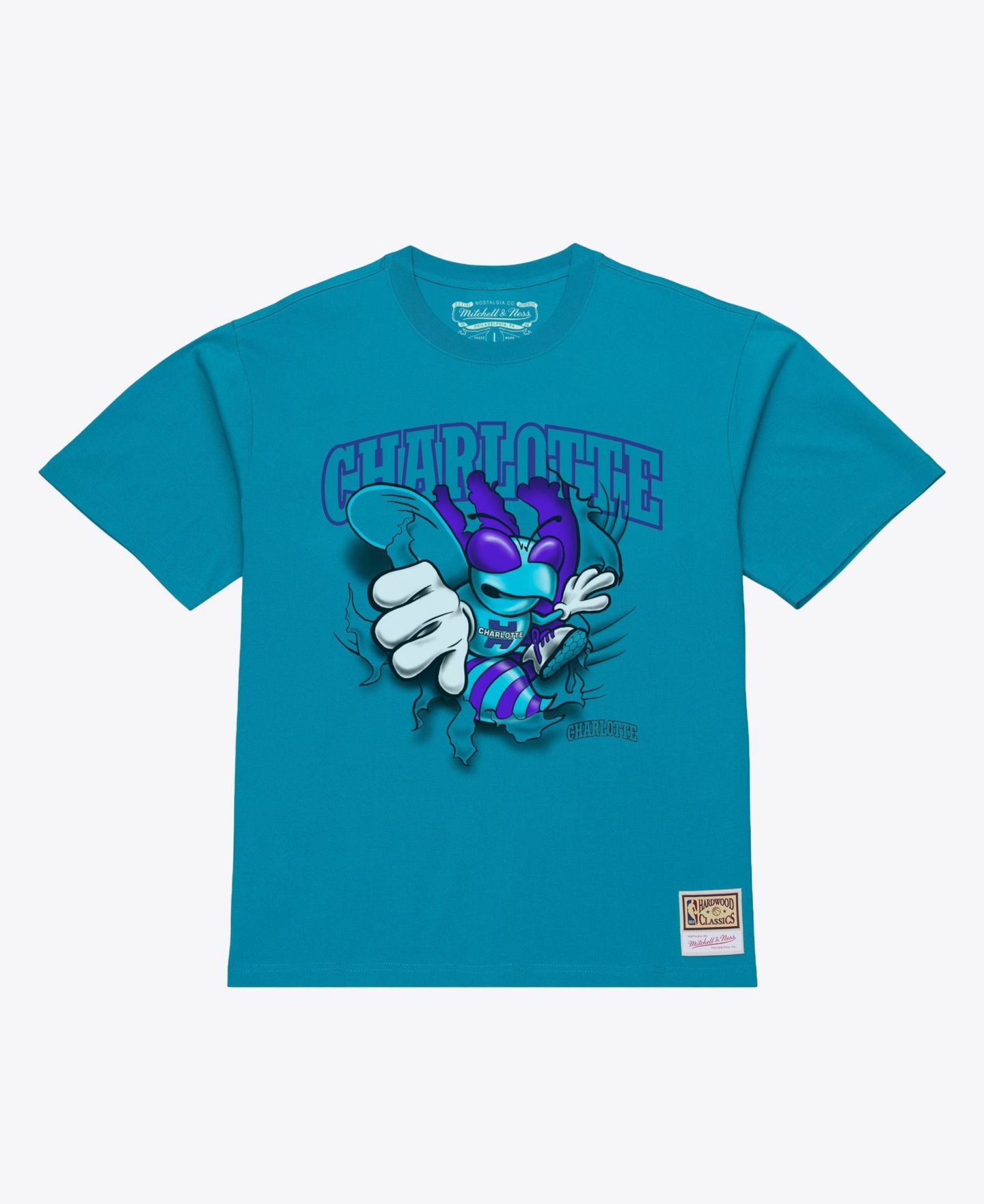 Мужская футболка Mitchell & Ness Teal Charlotte Hornets Breakthrough — фото 2