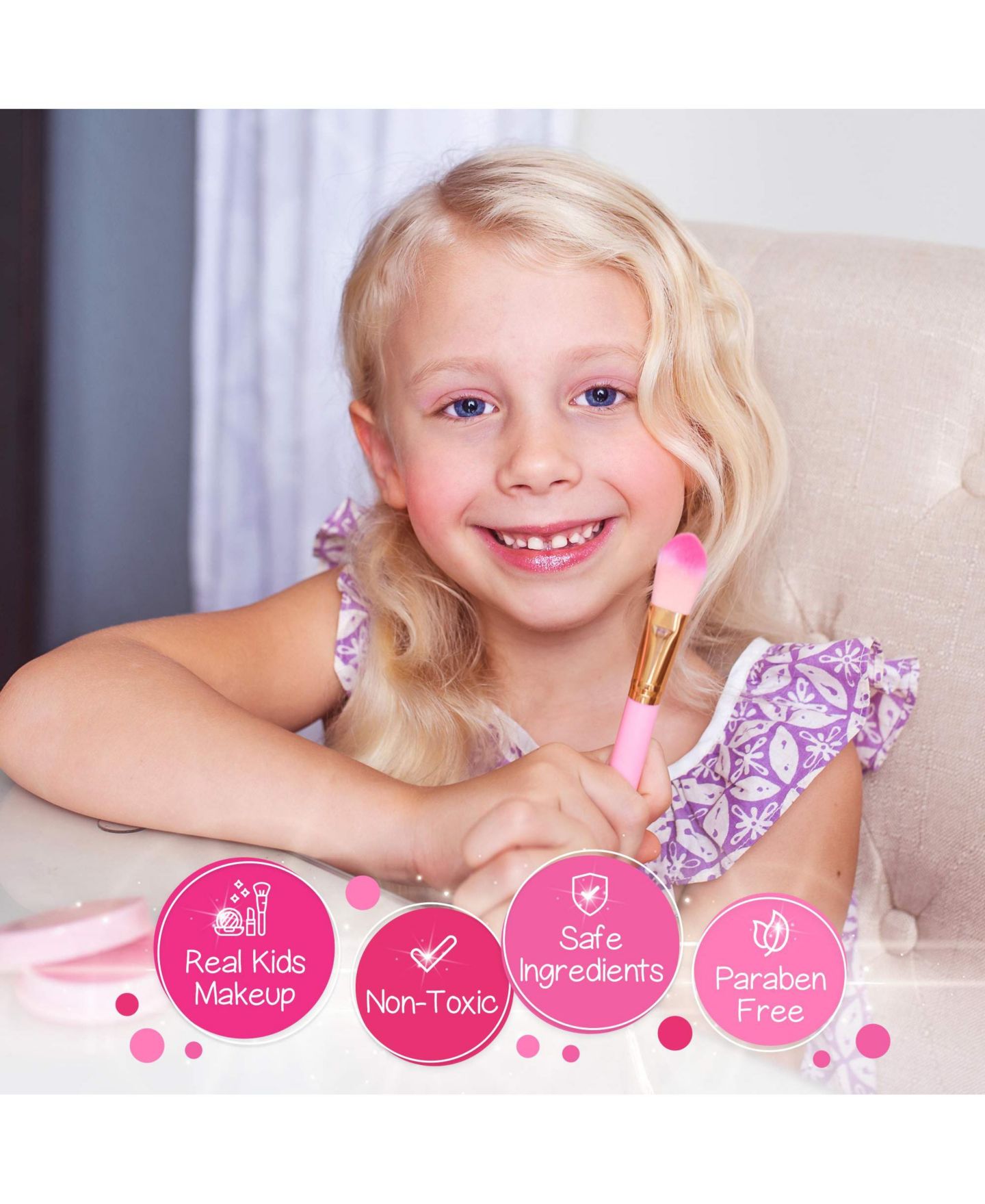 Детские игрушки GNUADZ Unicorn Glitter Makeup 14-Piece Pretend Play Set, Ages 3+, цвет: Розовый — фото 2