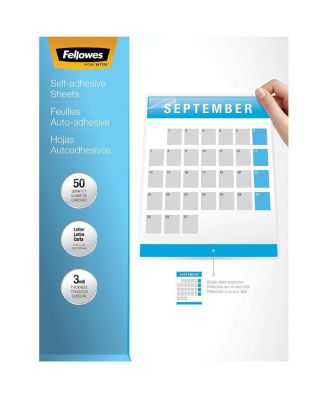 Self Adhesive Laminating Sheets, 3mil Letter, 50 Pack