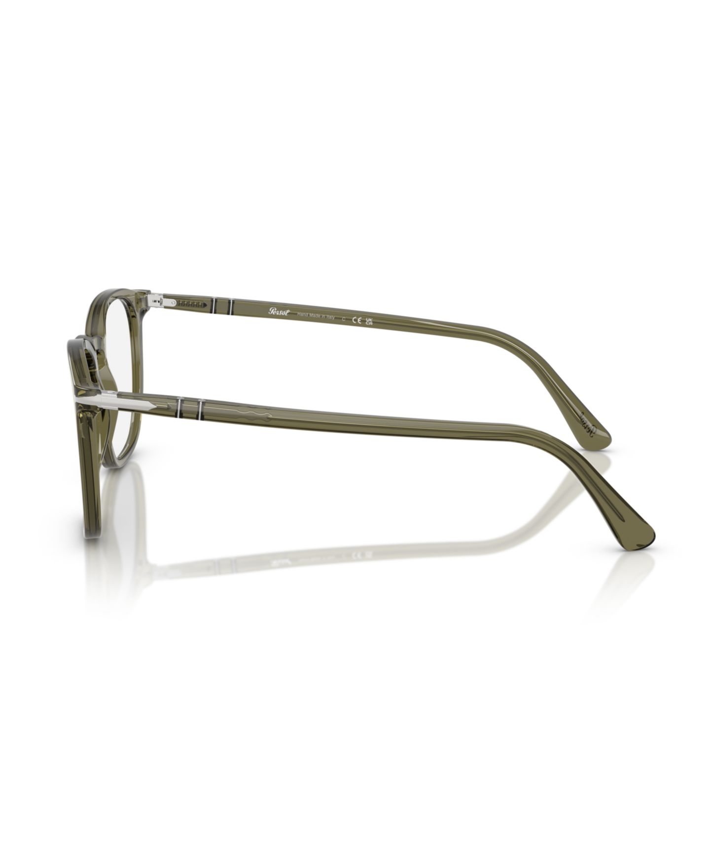 Очки Persol Unisex Eyeglasses, PO3318V, цвет: Оливковый прозрачный зелёный — фото 3