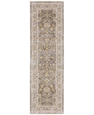 Maharaja 40M Beige and Gray 2'3" x 7'6" Runner Rug