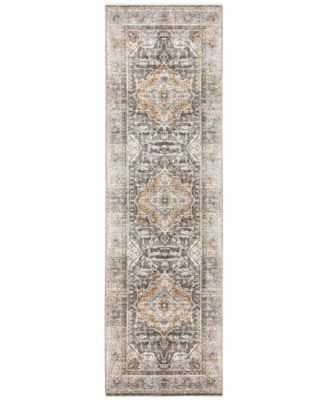 Maharaja 1803X Gray and Blue 2'3" x 7'6" Runner Rug