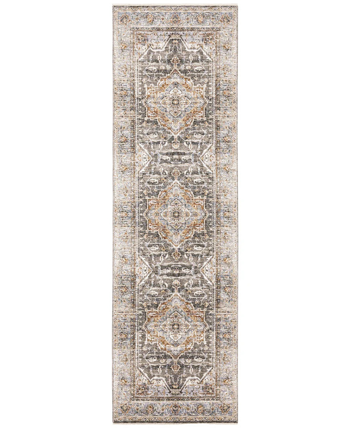 Oriental Weavers Maharaja 1803X Gray and Blue 2'3" x 7'6" Runner Rug