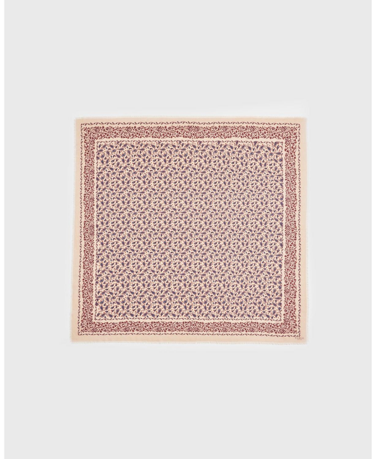 Fable England Paisley Folk Caramel Square Scarf