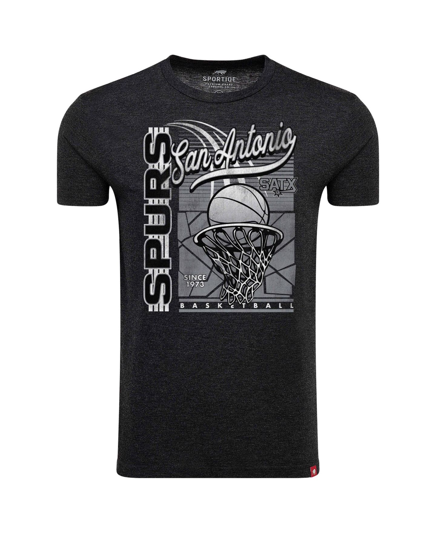 Футболка Sportiqe Black San Antonio Spurs Comfy Waycross Tri-Blend — фото 2
