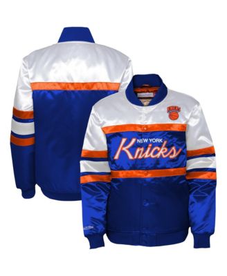 Toddler Mitchell Ness Blue New York Knicks Head Coach Satin Full-Snap Jacket