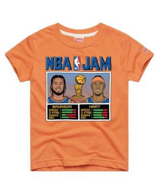 Big Boys and Girls Jalen Brunson Josh Hart Orange New York Knicks NBA Jam Tri-Blend T-Shirt