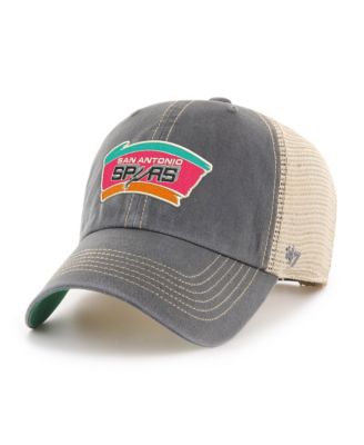 Men's Gray San Antonio Spurs Trawler Hardwood Classics Clean Up Trucker Adjustable Hat