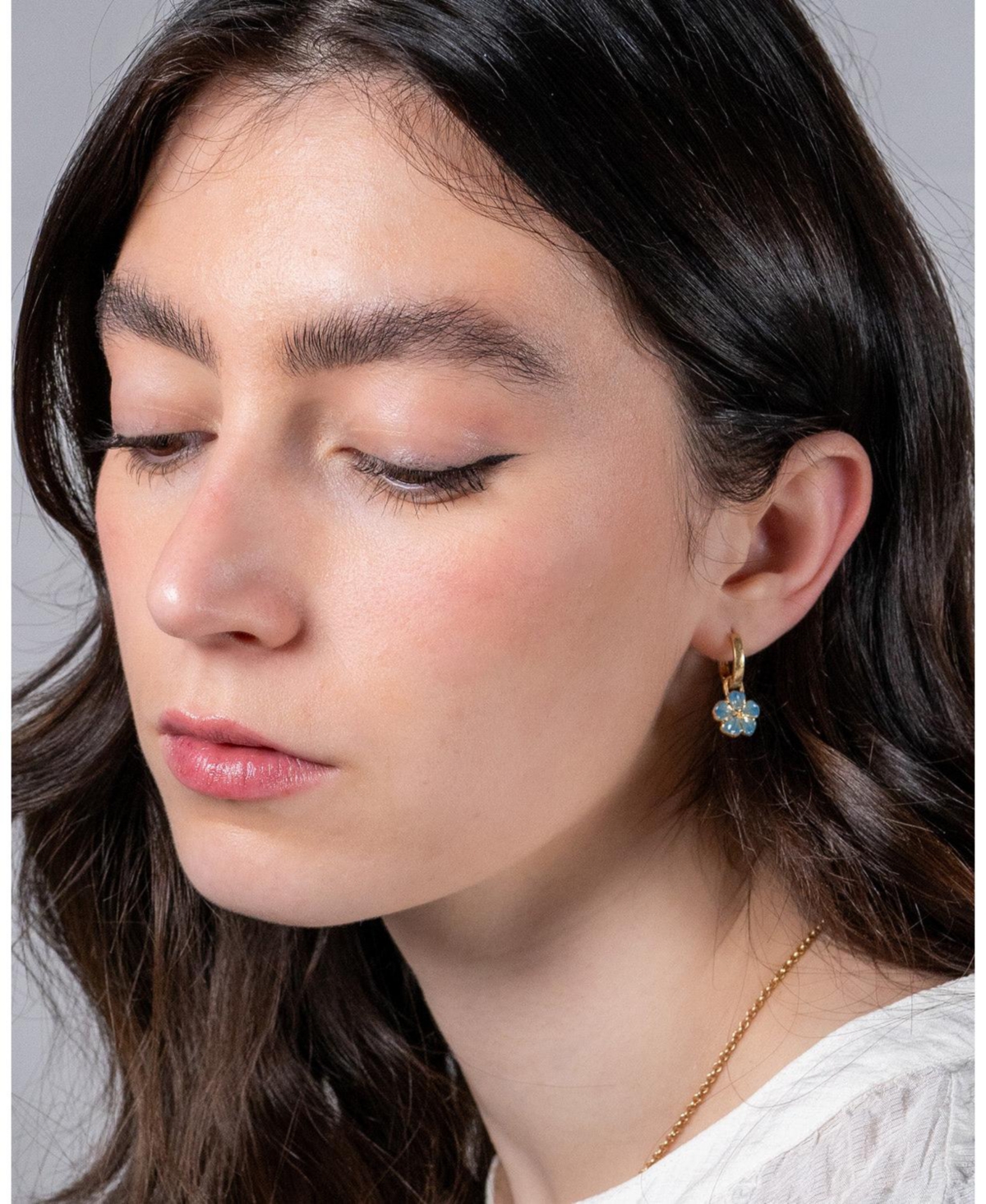 Fable England Flower Huggie Earrings