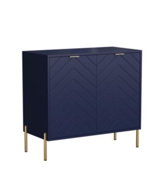 Storage Cabinet with 2 Doors, 32 Inch Monden Accent Cabinet with Adjustable Shelf, Free-Standing Sideboard