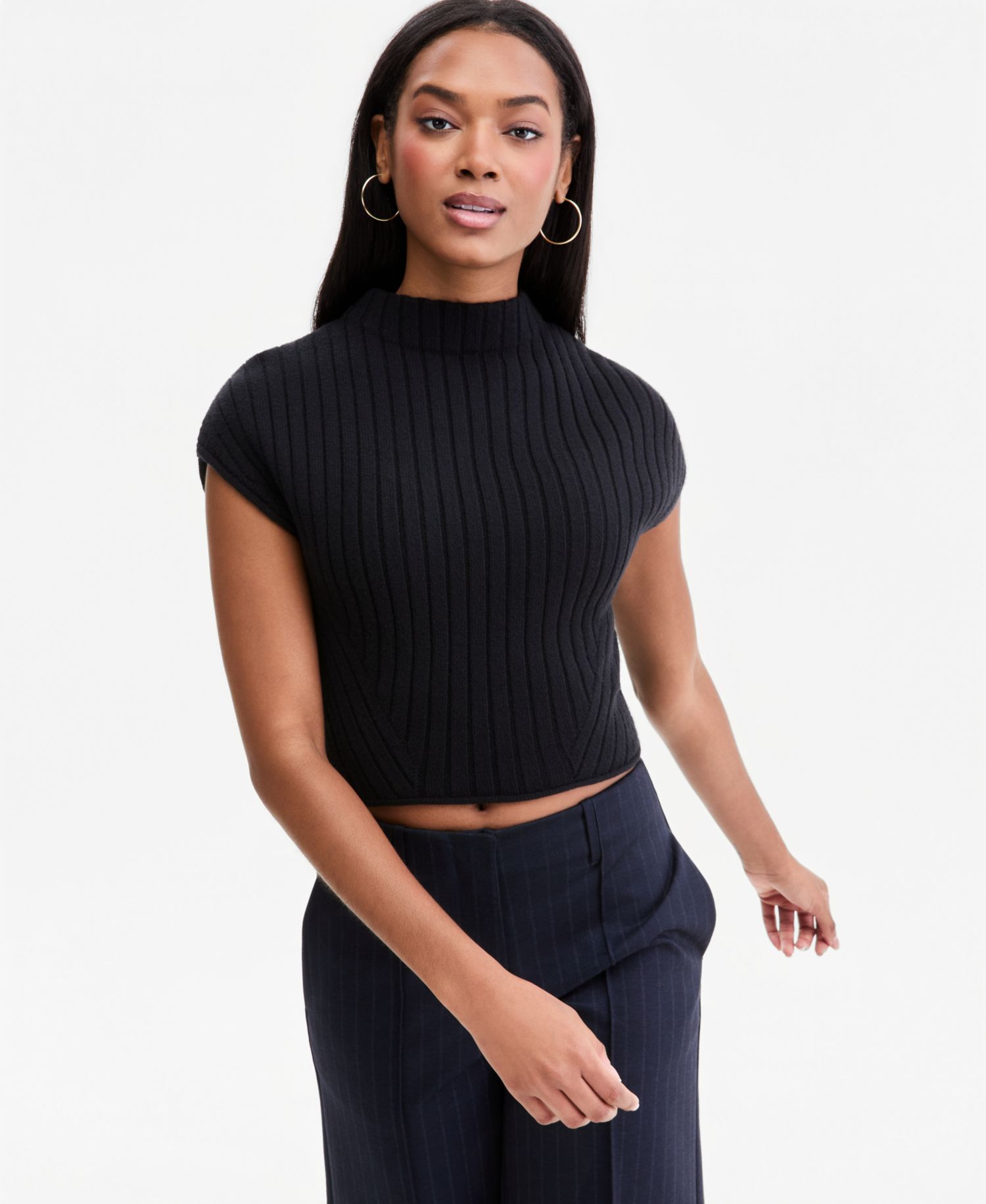 Women's Ribbed Cropped Sweater