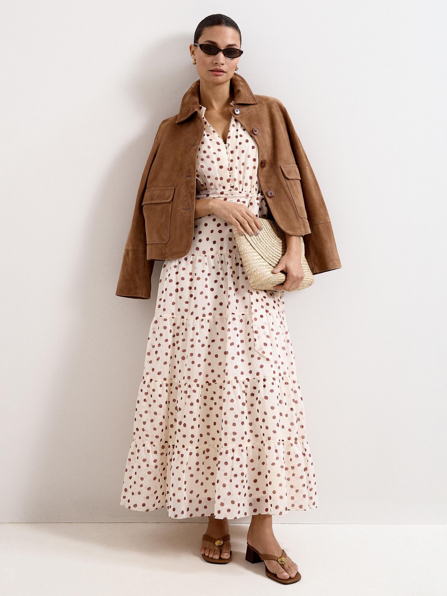 Женское платье Phase Eight Nita Polka Dot Maxi, цвет: Кремовый — фото 6