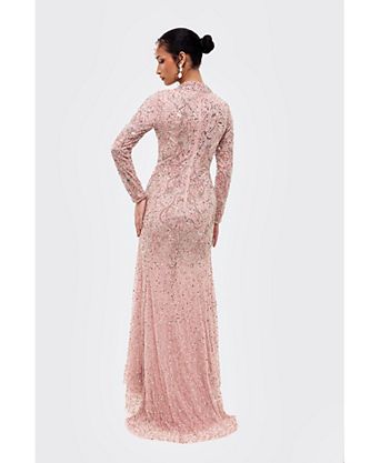 modest evening dresses Tulle Formal With Lace Cap Sleeves This discreet closure maintains the gowns aesthetic integrity while making it easy to slip into modest party dresses A-line Satin