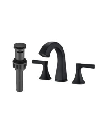 Widespread Bathroom Sink Faucets Two Handle 3 Hole Vanity Bath Faucet with Drain Assembly   for Bathroom