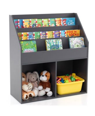 Kids Wooden Bookshelf Bookcase Children Toy Storage Cabinet Organizer