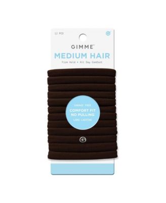 Medium Hair Bands - Patent-Pending Seamless Nylon and Spandex Ties for All Hair Types - Everyday-Wear Tie -12 Pack