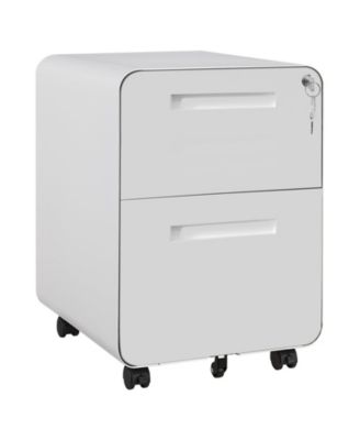 Metal Mobile File Cabinet with Lock, 2 Drawer Vertical Rolling Filing Cabinet, Under Desk File Storage Cabinet for Home Office Study Room