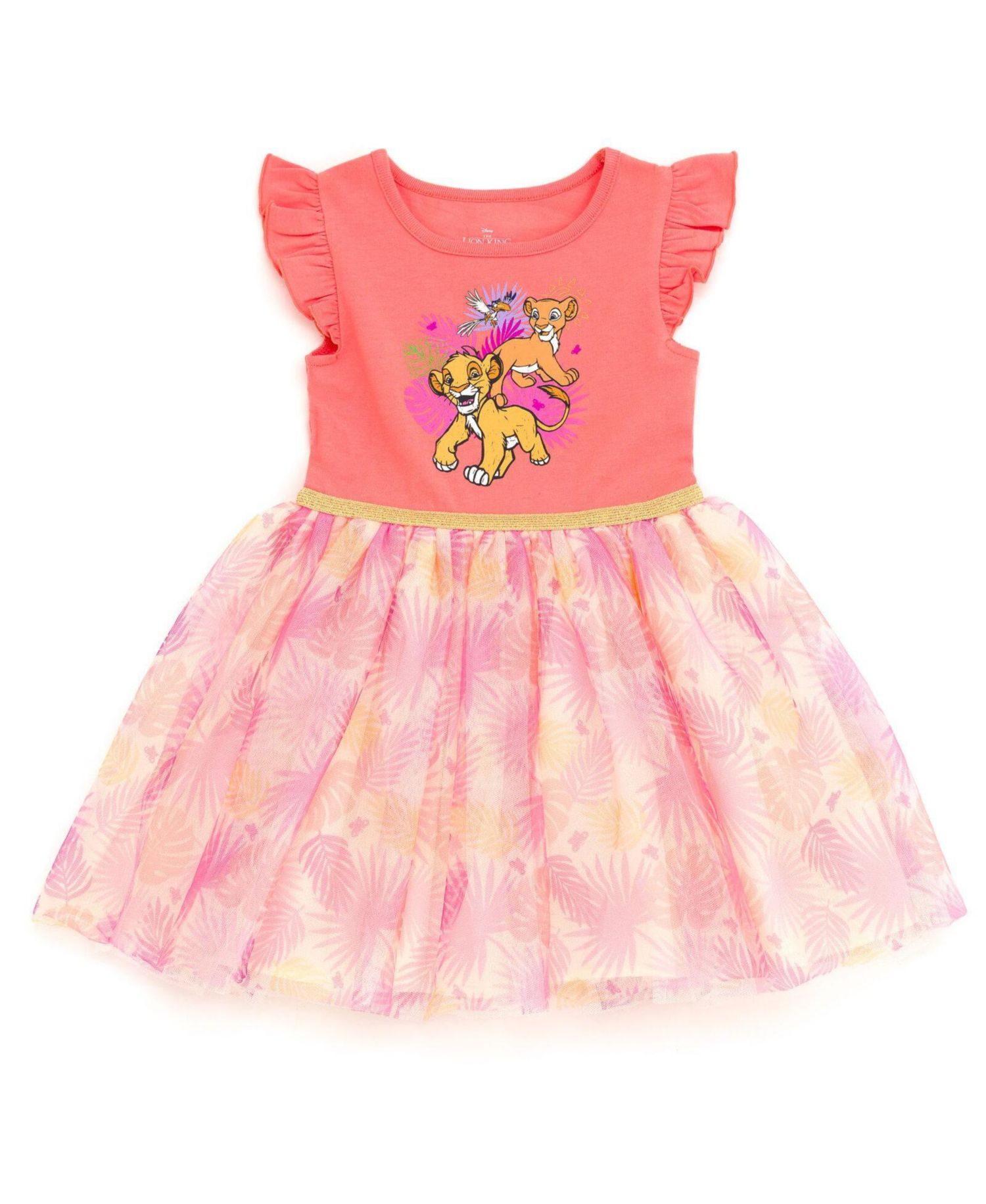 Lion King Toddler Girls 5T- 2T Short Sleeve Tutu Dress