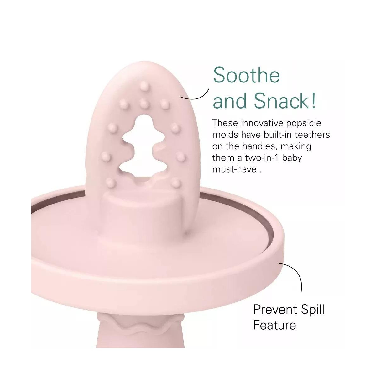 Sperric Baby Teething Popsicle Set with 6-cavity mold and 2 silicone bibs, Bpa-free, freezer and dishwasher safe for soothing teething relief.
