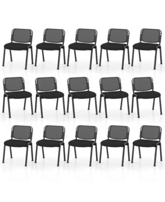 Set of 15 Mesh Conference Room Chairs with Upholstered Fabric Seat for Home Office