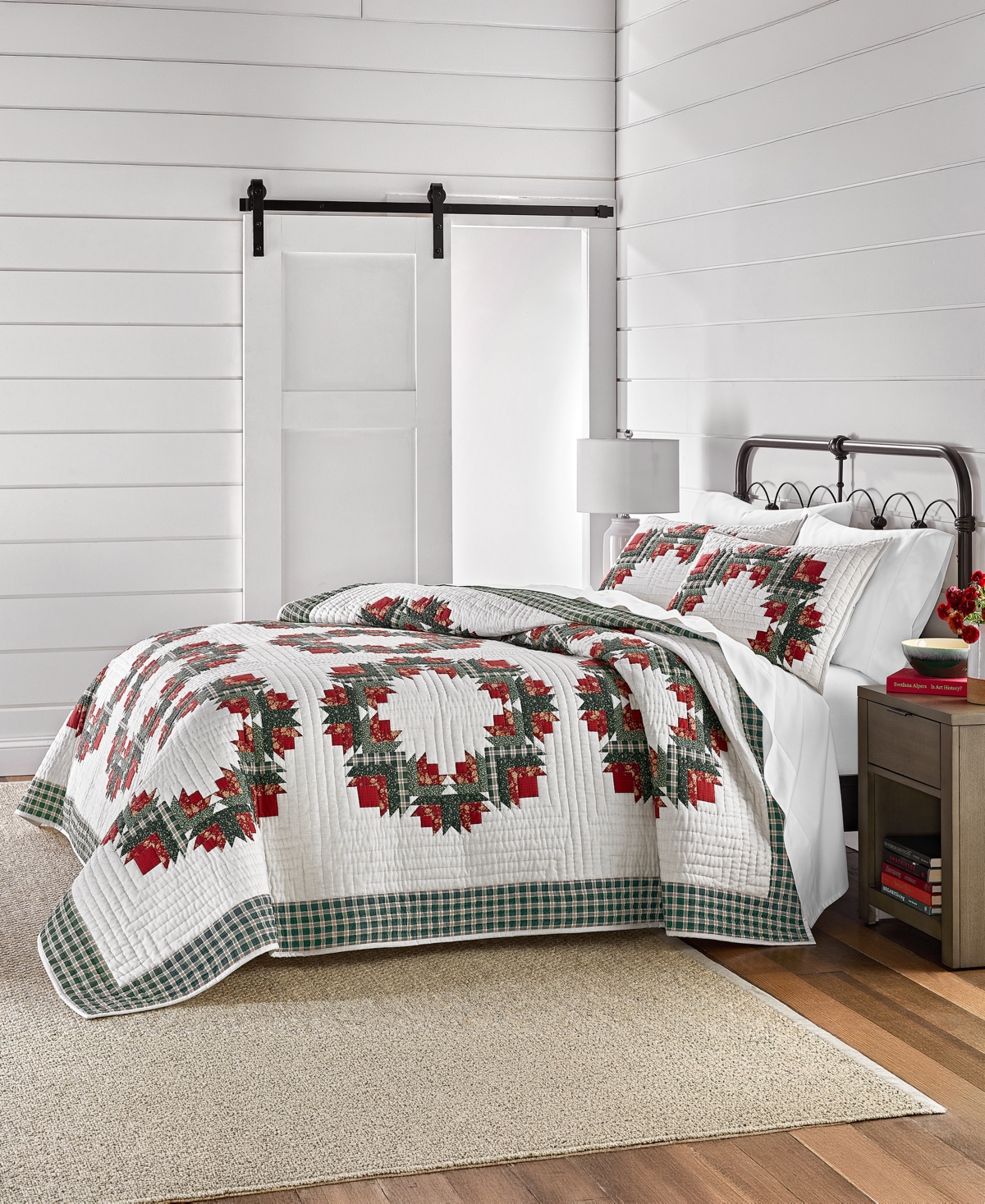 Charter Club Wreath Artisan Quilted 3-Piece Quilt Set, King, Macy's Exclusive