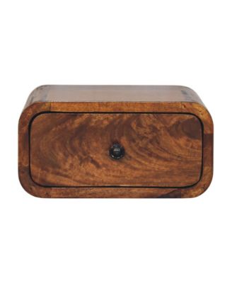 12" Chestnut Solid Wood One Drawer Floating Nightstand