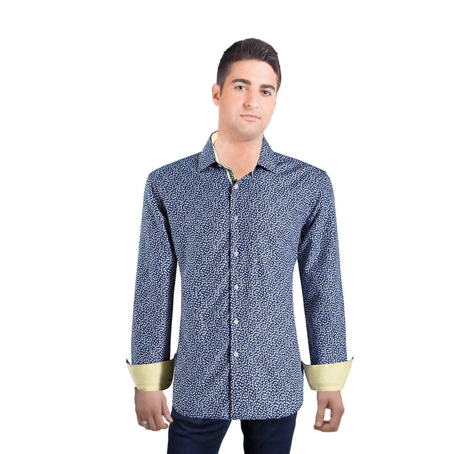 Men's Slim Fit Floral Button-Down Shirt
