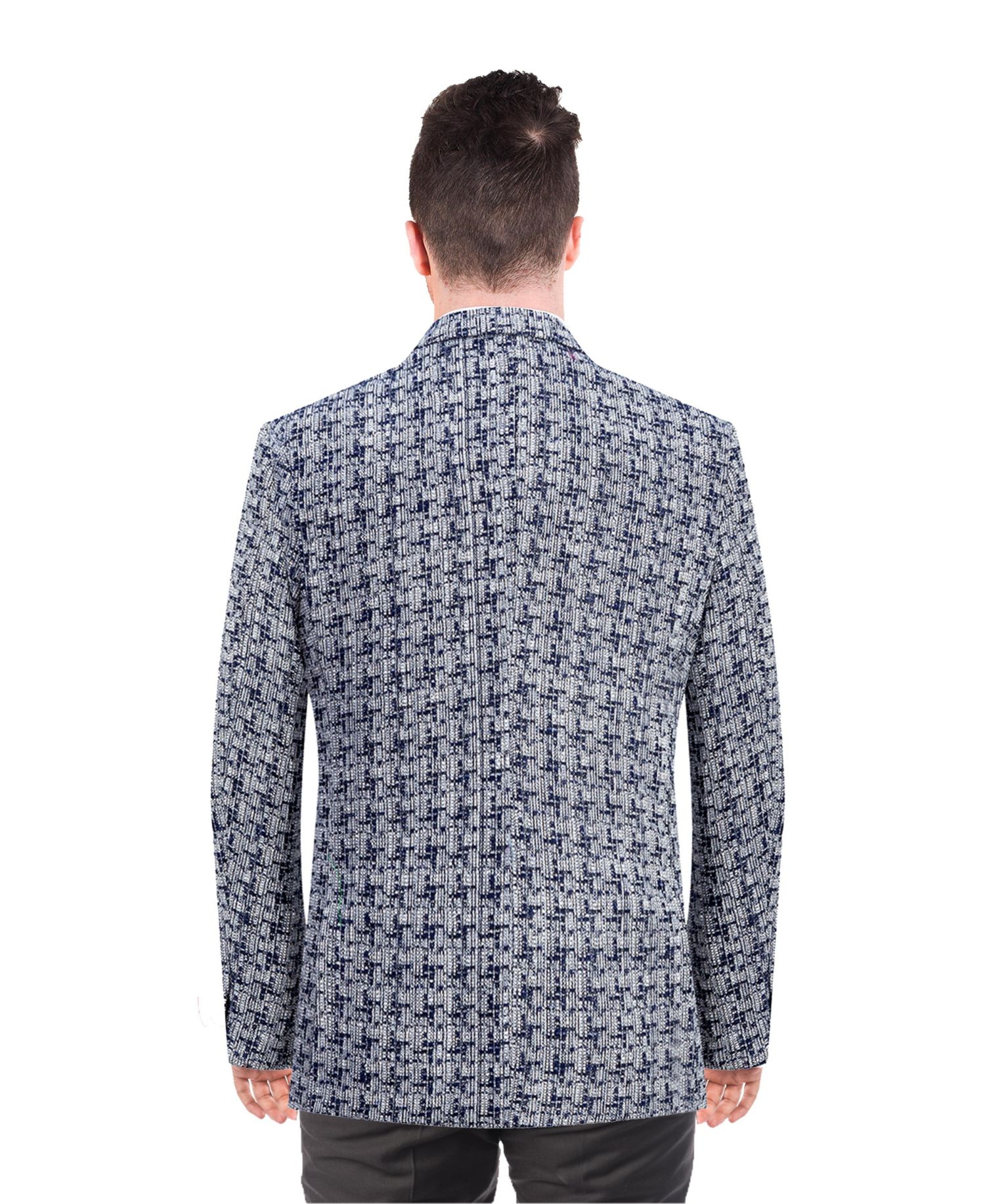 Men's Slim Fit Hound tooth Brocade Blazer