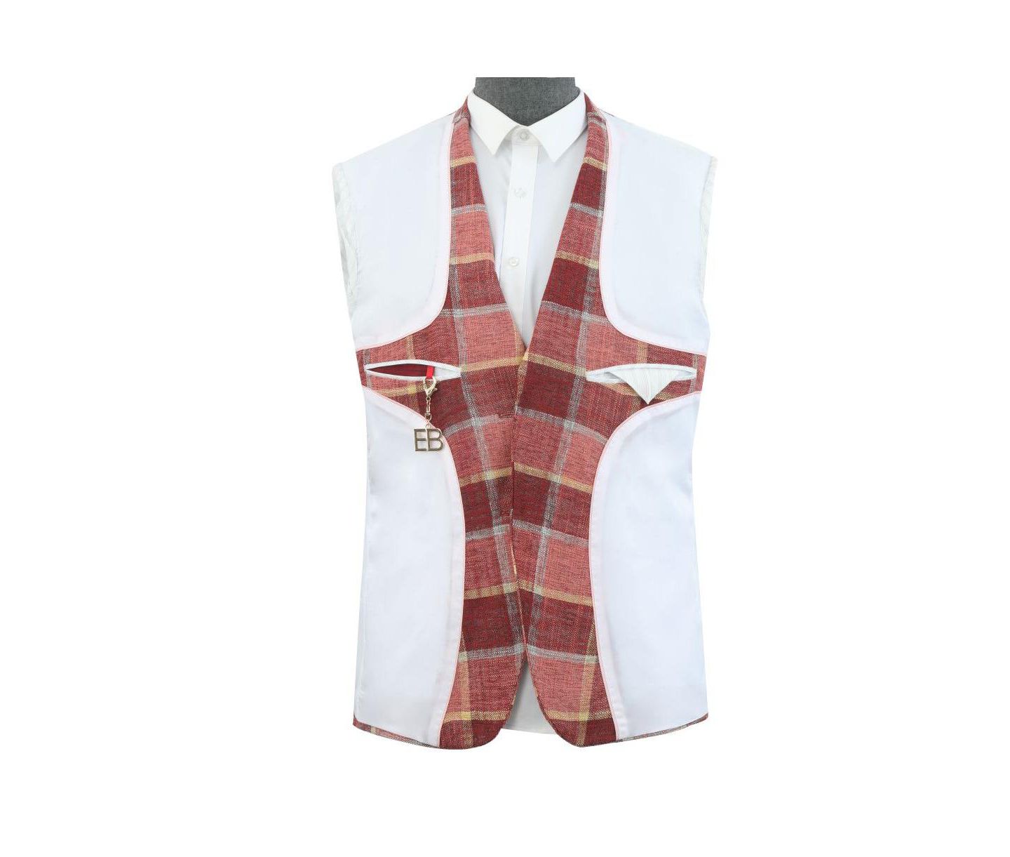 Мужская куртка Elie Balleh Slim Fit Solid Blazer Sports Coat, цвет: Красный — фото 5