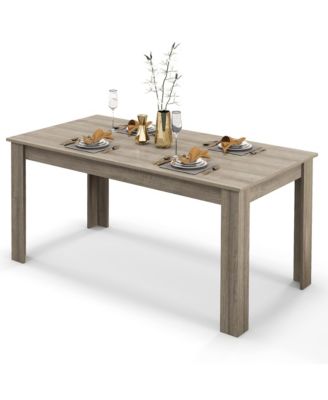 63 Inch Dining Table Rectangular Modern Kitchen Table For 6 People Home Furniture
