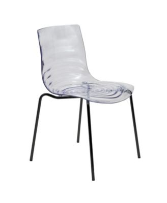 Astor Dining Chair Modern Minimalist Stackable Side Accent Chair, ABS Plastic with Stainless-Steel Legs for Home, Kitchen, Dining Room