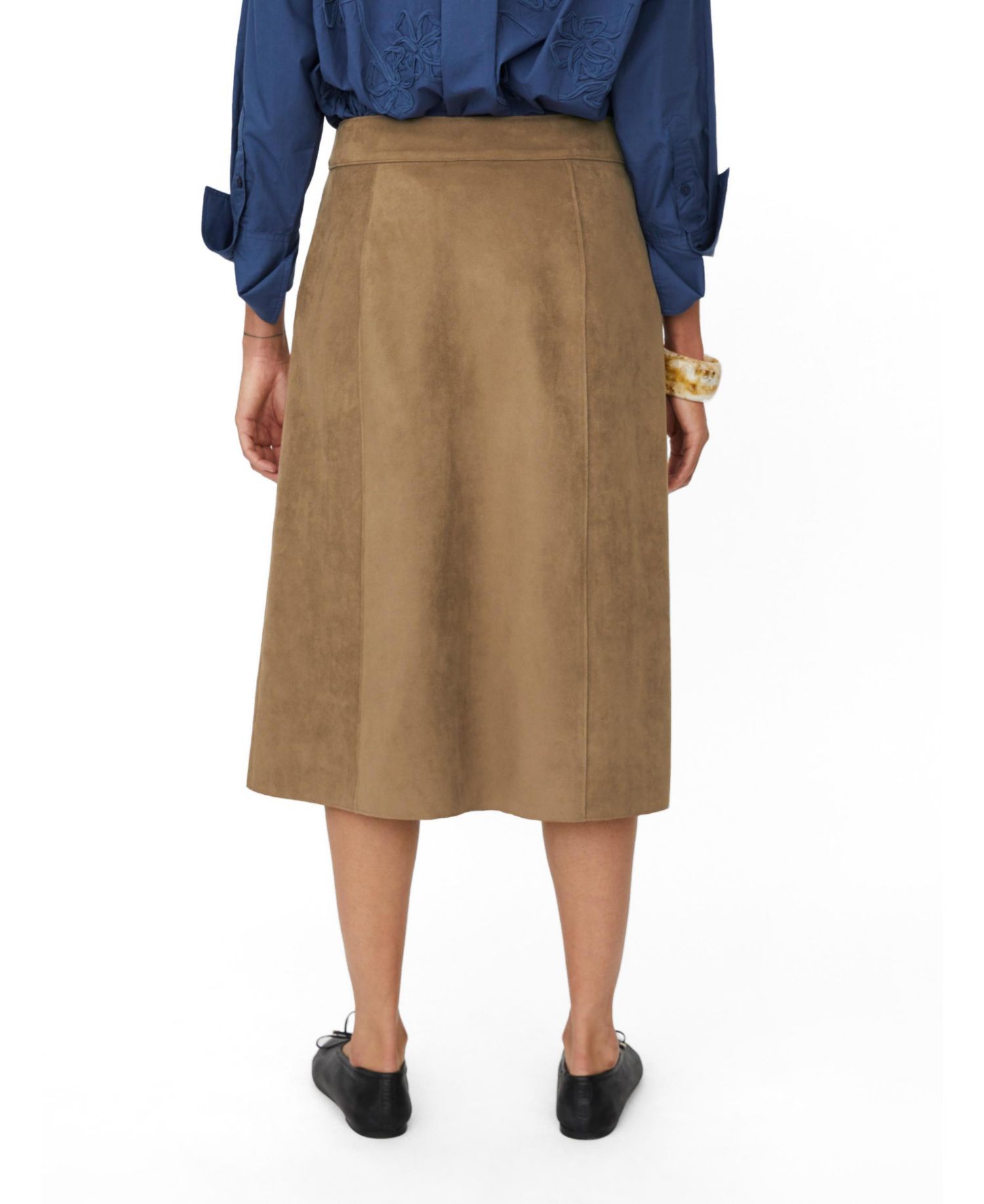 Women's Button Front Midi Skirt