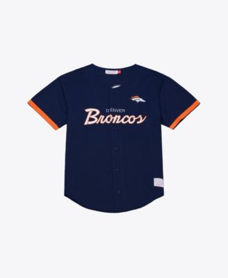 Men's Navy Denver Broncos Head Coach Mesh Full-Button Fashion Jersey