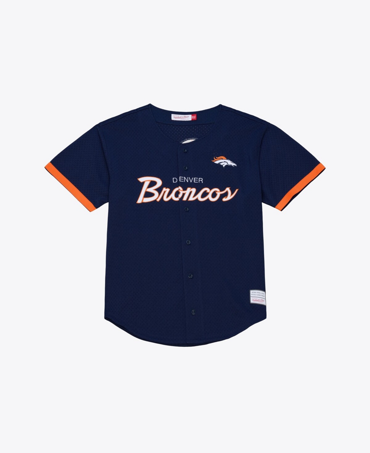 Mitchell & Ness Men's Navy Denver Broncos Head Coach Mesh Full-Button Fashion Jersey