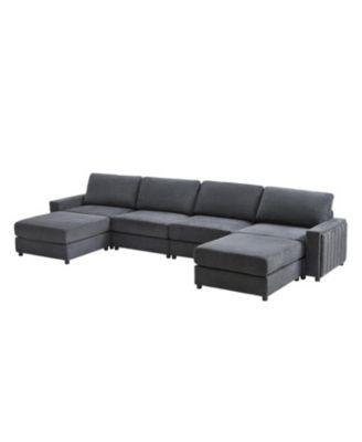 Grandon 162" Modern Modular Sectional Sofa with Two Ottomans