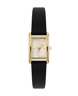 Women's Mini Grove Black Leather Strap Watch 16mm