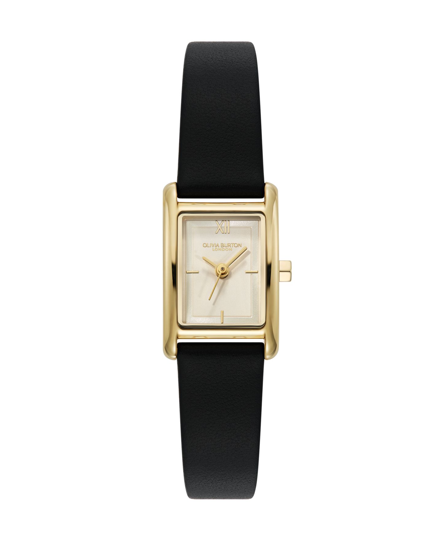Женские часы Olivia Burton Mini Grove с чёрным кожаным ремешком, 16 мм — фото 1