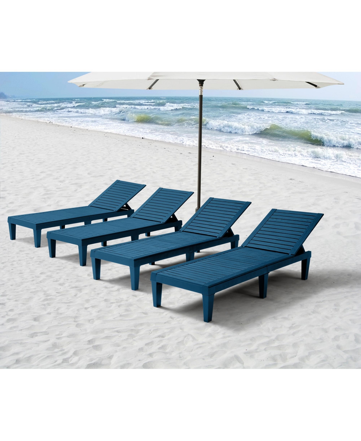 Nestl Set of 4 Adjustable and Waterproof Outdoor Patio Chaise Lounge Chairs