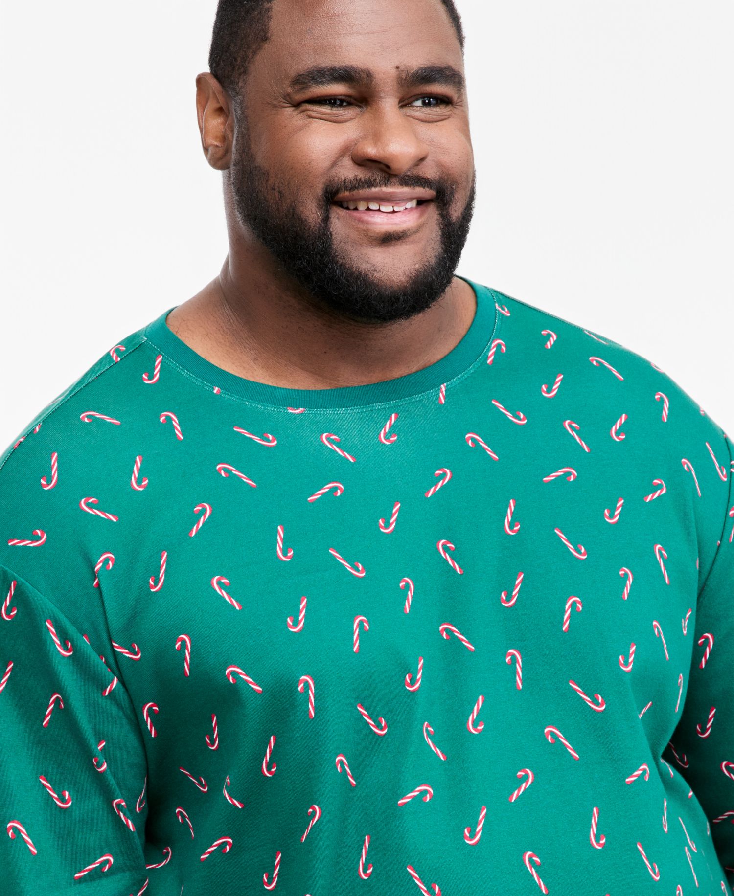 Men's Big & Tall Candy Cane Pajamas Set