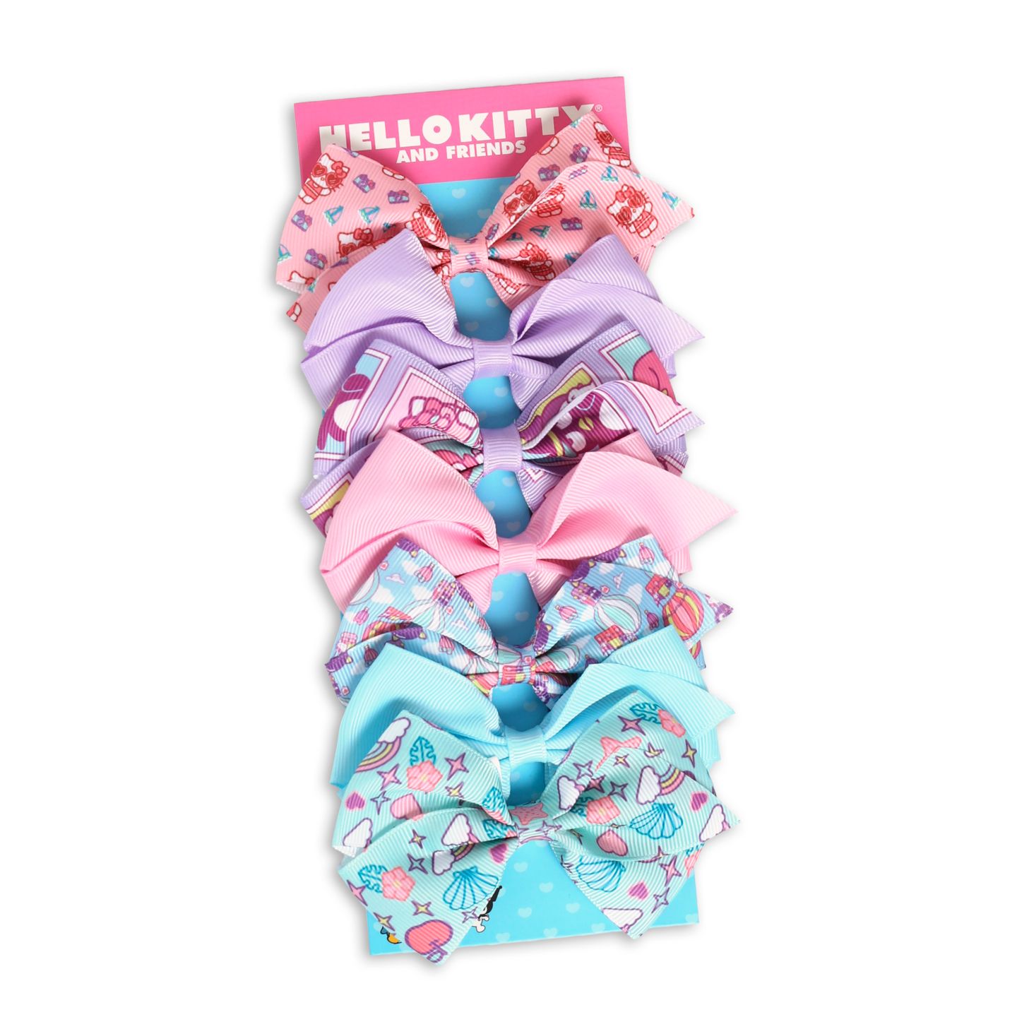 Детские аксессуары для волос Hello Kitty and Friends Bows for Hair 7-Piece Set Official License, Sanrio Hair Accessories with Kuromi and Badtz-Maru, цвет: Разноцветный — фото 4