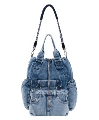 Women's Large denim backpack