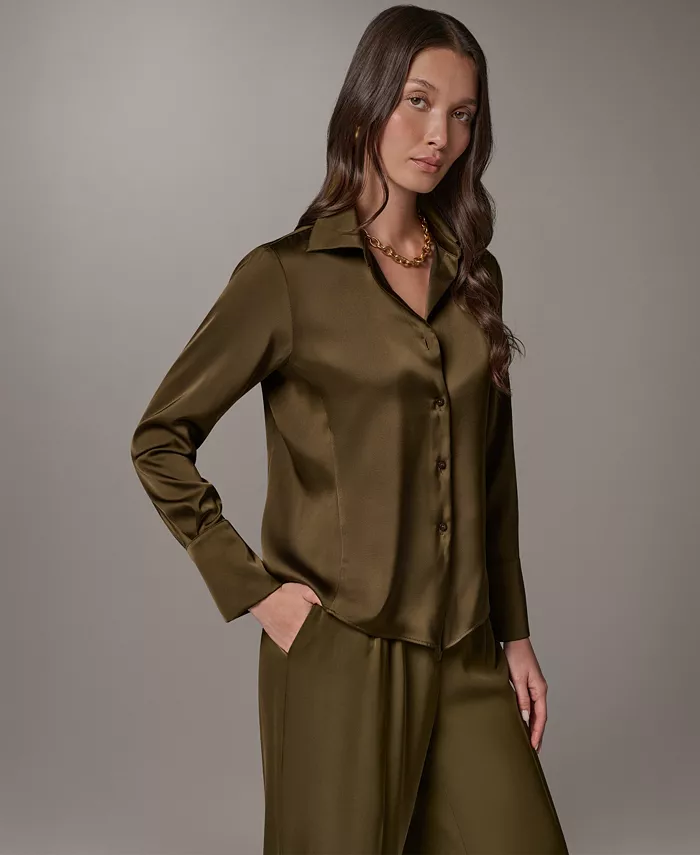 Petite Collared Button-Up Blouse - thumbnail 3
