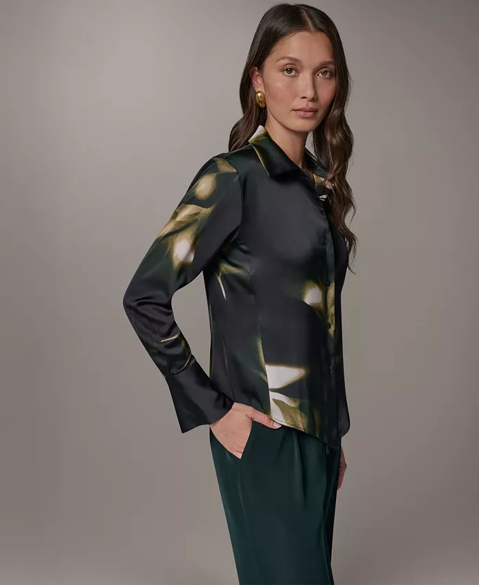 Petite Collared Button-Front Blouse - thumbnail 3